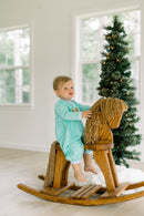 PRE ORDER Boys French Knot Mint Gingerbreads Long Romper | ETA to LBS: OCTOBER