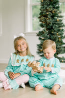 PRE ORDER Boys French Knot Mint Gingerbreads Long Romper | ETA to LBS: OCTOBER