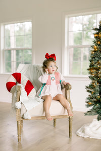 PRE ORDER Girls Smocked Christmas Wreath Heirloom Bloomer Set & Dress | ETA to LBS: OCTOBER