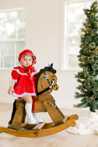 PRE ORDER Girls Smocked Christmas Heirloom Keepsake Bonnet | ETA to LBS : OCTOBER