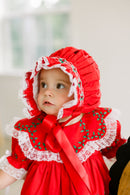 PRE ORDER Girls Smocked Christmas Heirloom Keepsake Bonnet | ETA to LBS : OCTOBER