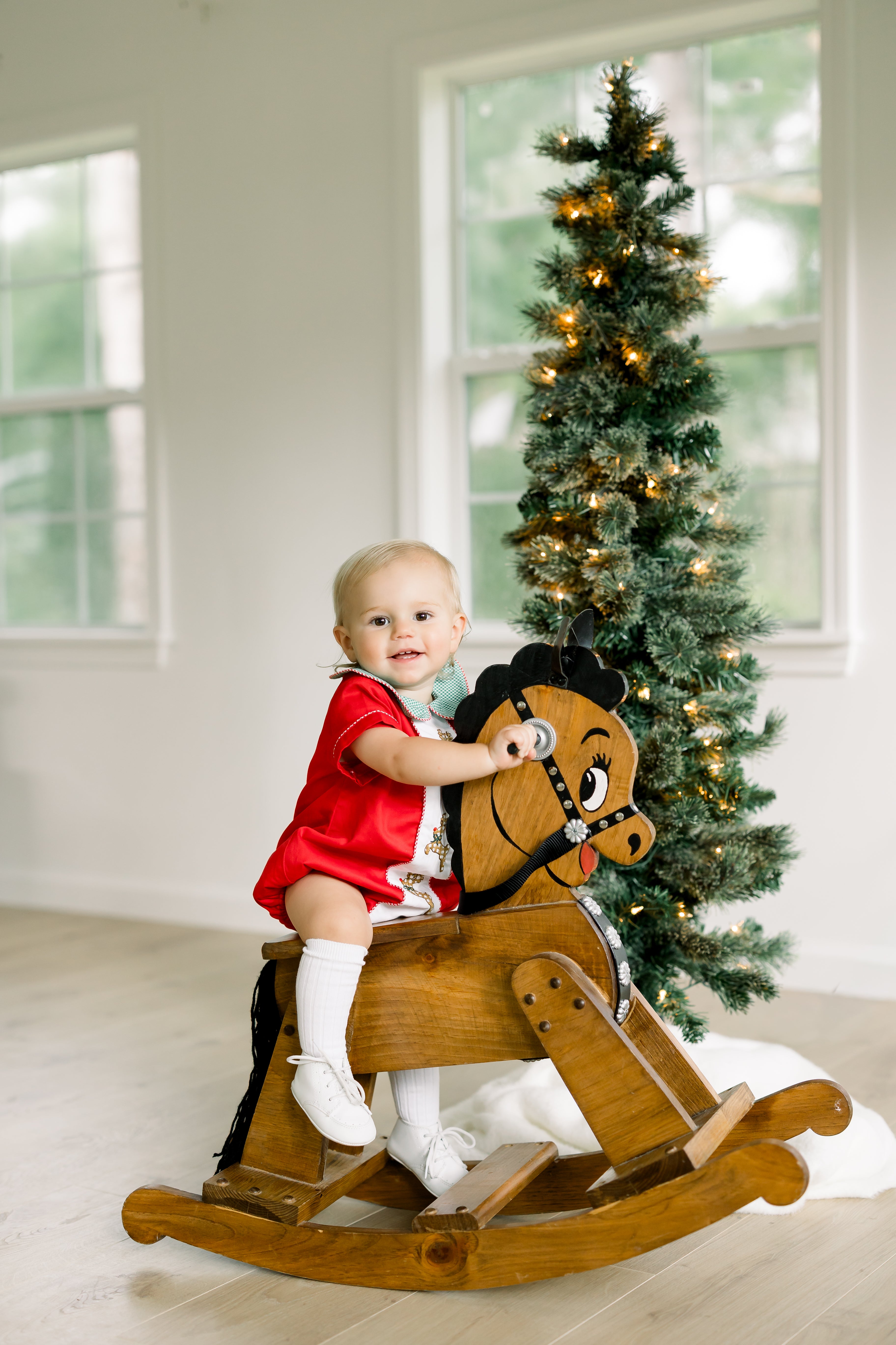 PRE ORDER Boys Embroidered Gingham Reindeer Bubble | ETA to LBS: OCTOBER