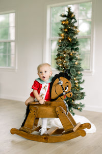 PRE ORDER Boys Embroidered Gingham Reindeer Bubble | ETA to LBS: OCTOBER
