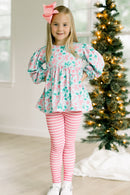 PRE ORDER Girls Sugar, Bows, & Mistletoes Legging Set | ETA to LBS: OCTOBER