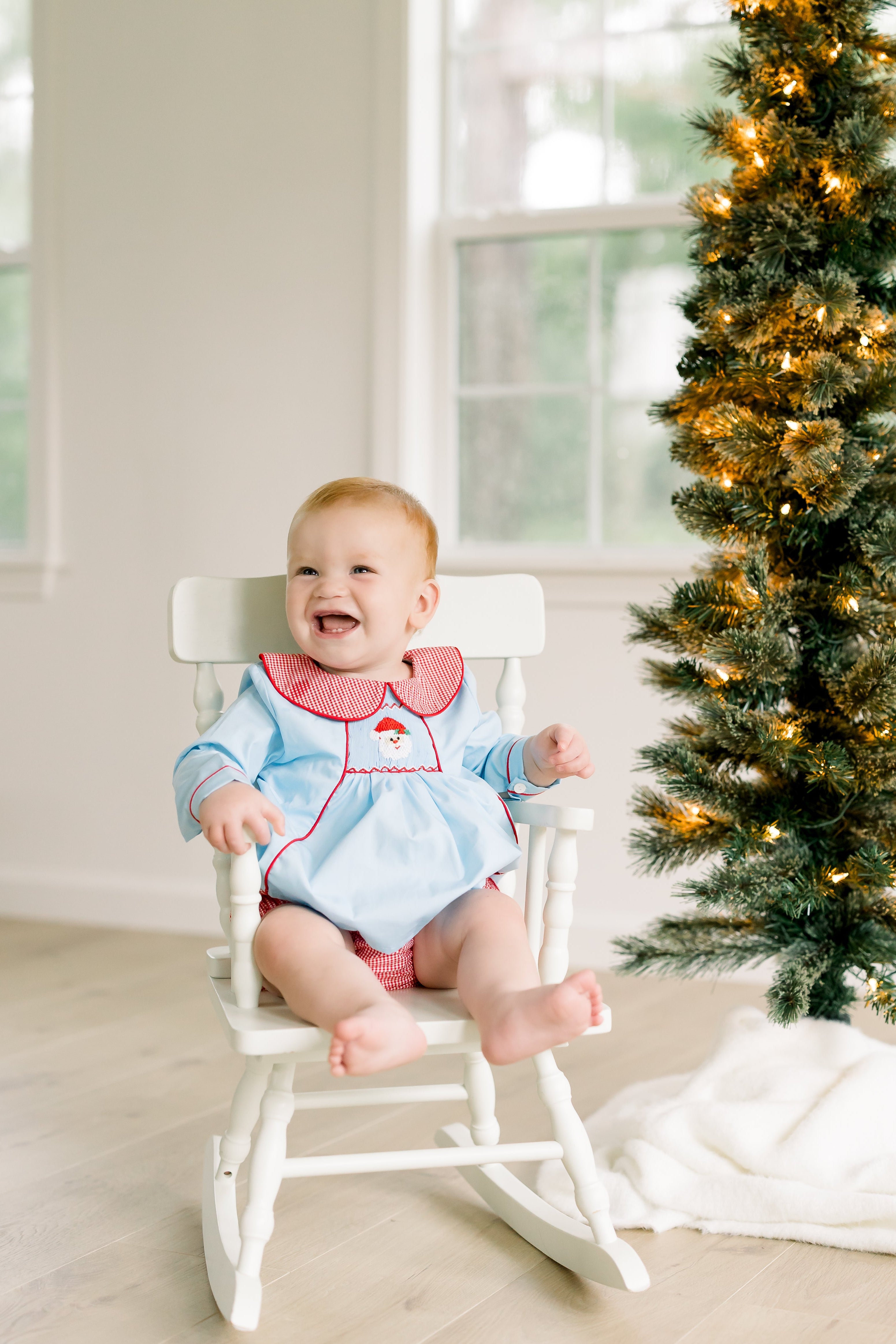 PRE ORDER Boys Smocked Blue Christmas Diaper Set | ETA to LBS: OCTOBER