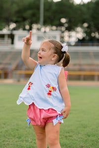 Girls French Knot Go, Fight, Win Bloomer Set