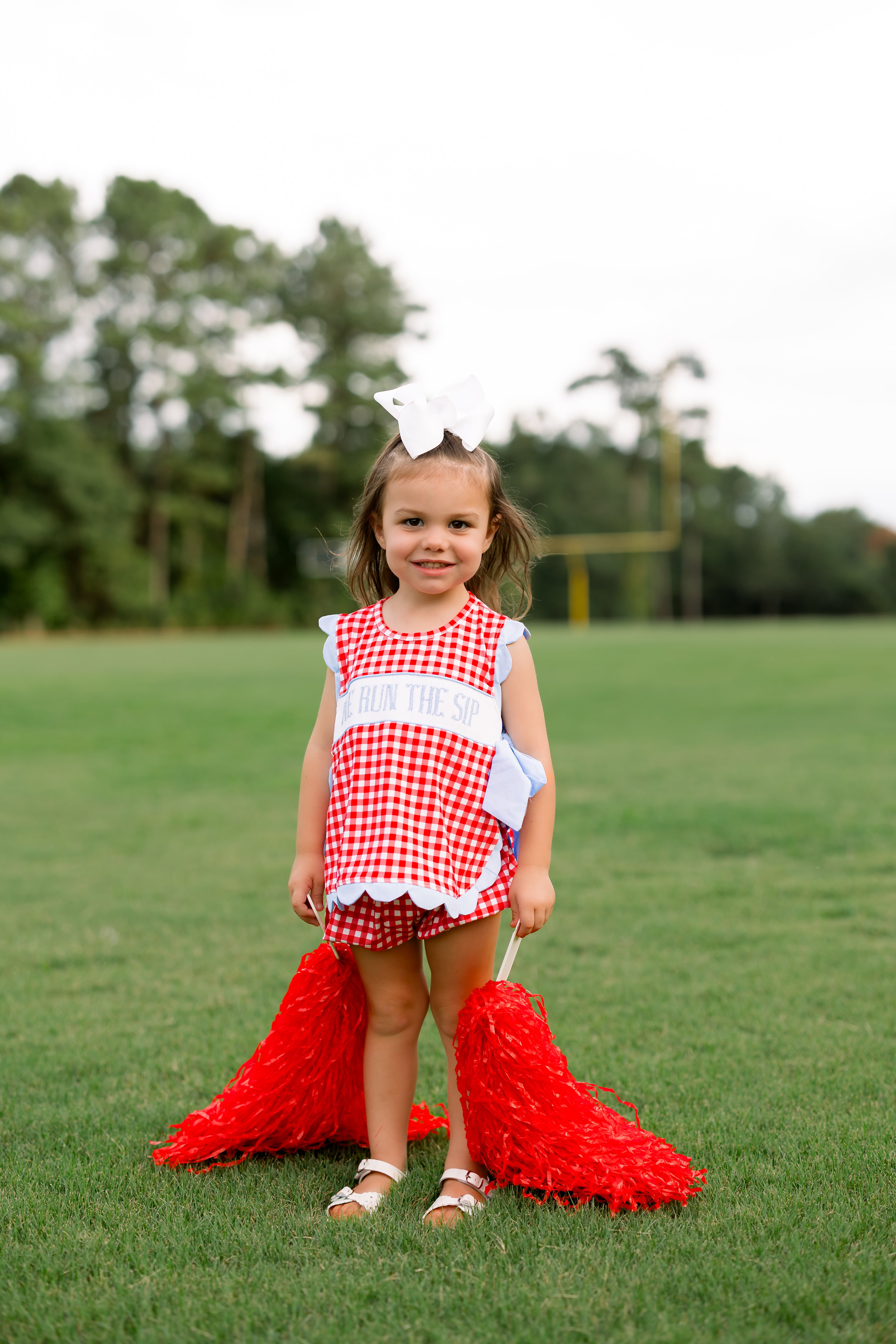 Girls Smocked Game Day Classics Bubble Bloomer Short Set