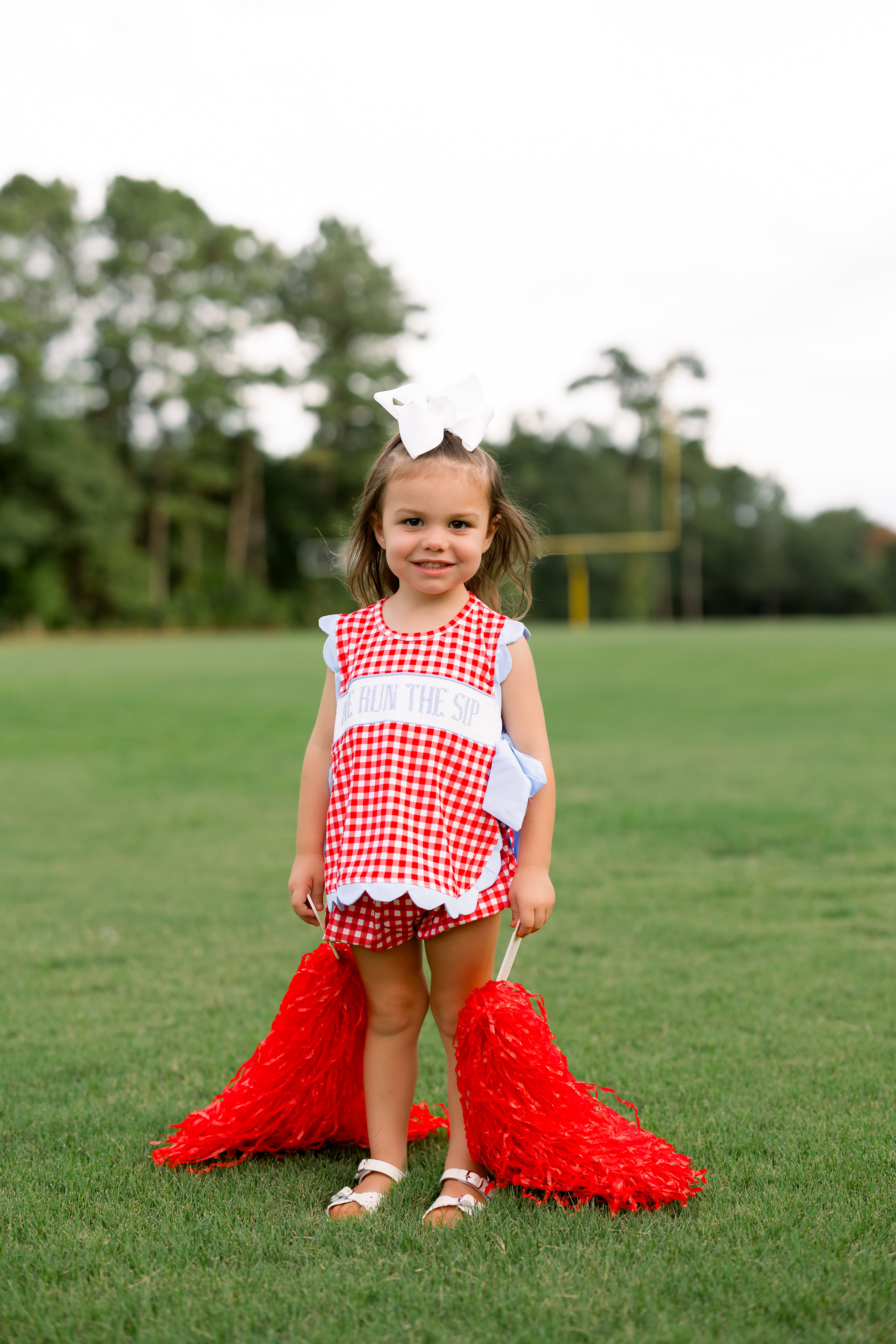 Girls Smocked Game Day Classics Bubble Bloomer Short Set