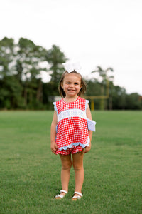 Girls Smocked Game Day Classics Bubble Bloomer Short Set