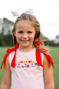 Girls Embroidered Cheerleaders Ruffle Short Set