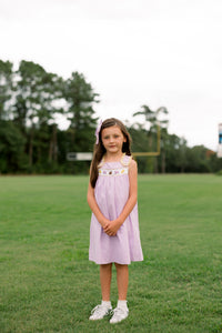 Girls Embroidered Swiss Dot Team Spirit Bloomer Set & Dress
