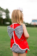 Girls French Knot Go, Fight, Win Ruffle Short Set