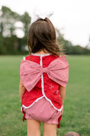 Girls French Knot Go, Fight, Win Ruffle Short Set