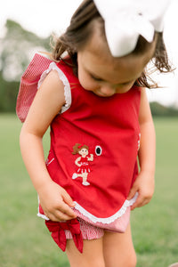 Girls French Knot Go, Fight, Win Ruffle Short Set
