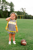 Girls Smocked Game Day Classics Bubble Bloomer Short Set