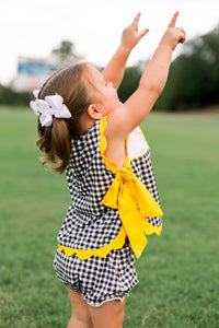 Girls Smocked Game Day Classics Bubble Bloomer Short Set