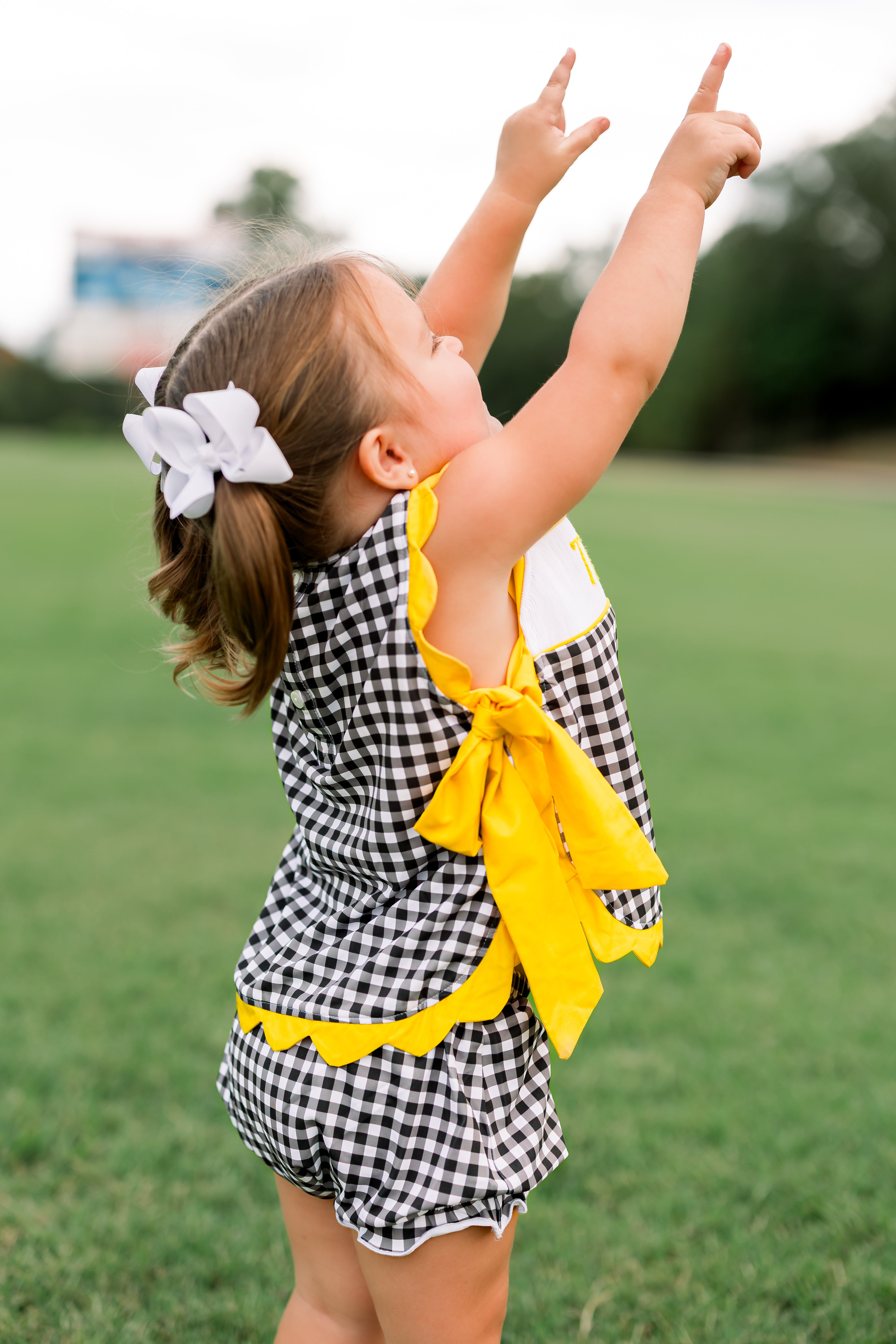 Girls Smocked Game Day Classics Bubble Bloomer Short Set