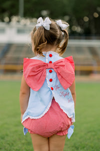 Girls French Knot Go, Fight, Win Bloomer Set