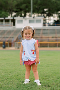 Girls French Knot Go, Fight, Win Bloomer Set