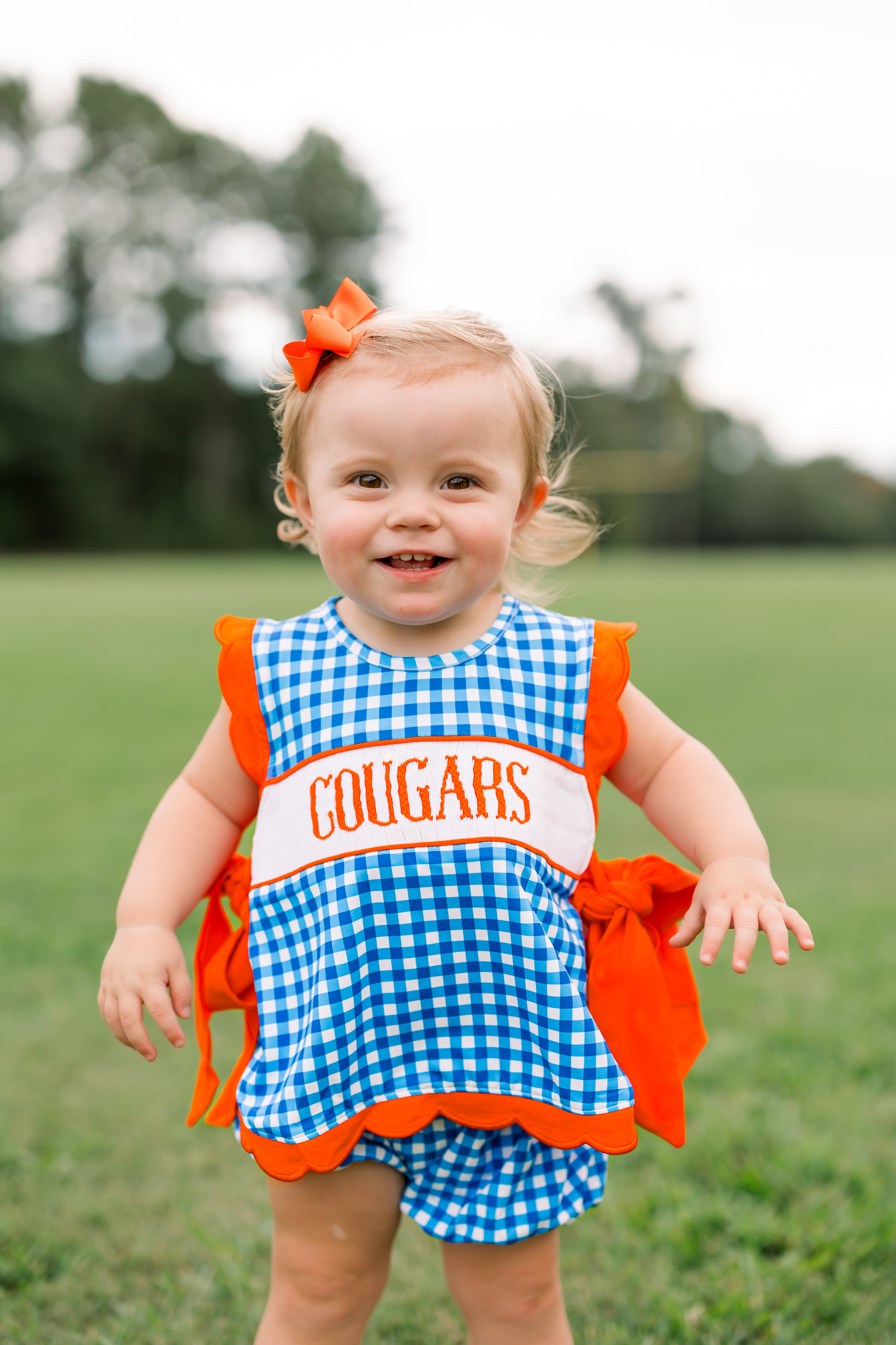 Girls Smocked Game Day Classics Bubble Bloomer Short Set