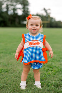 Girls Smocked Game Day Classics Bubble Bloomer Short Set