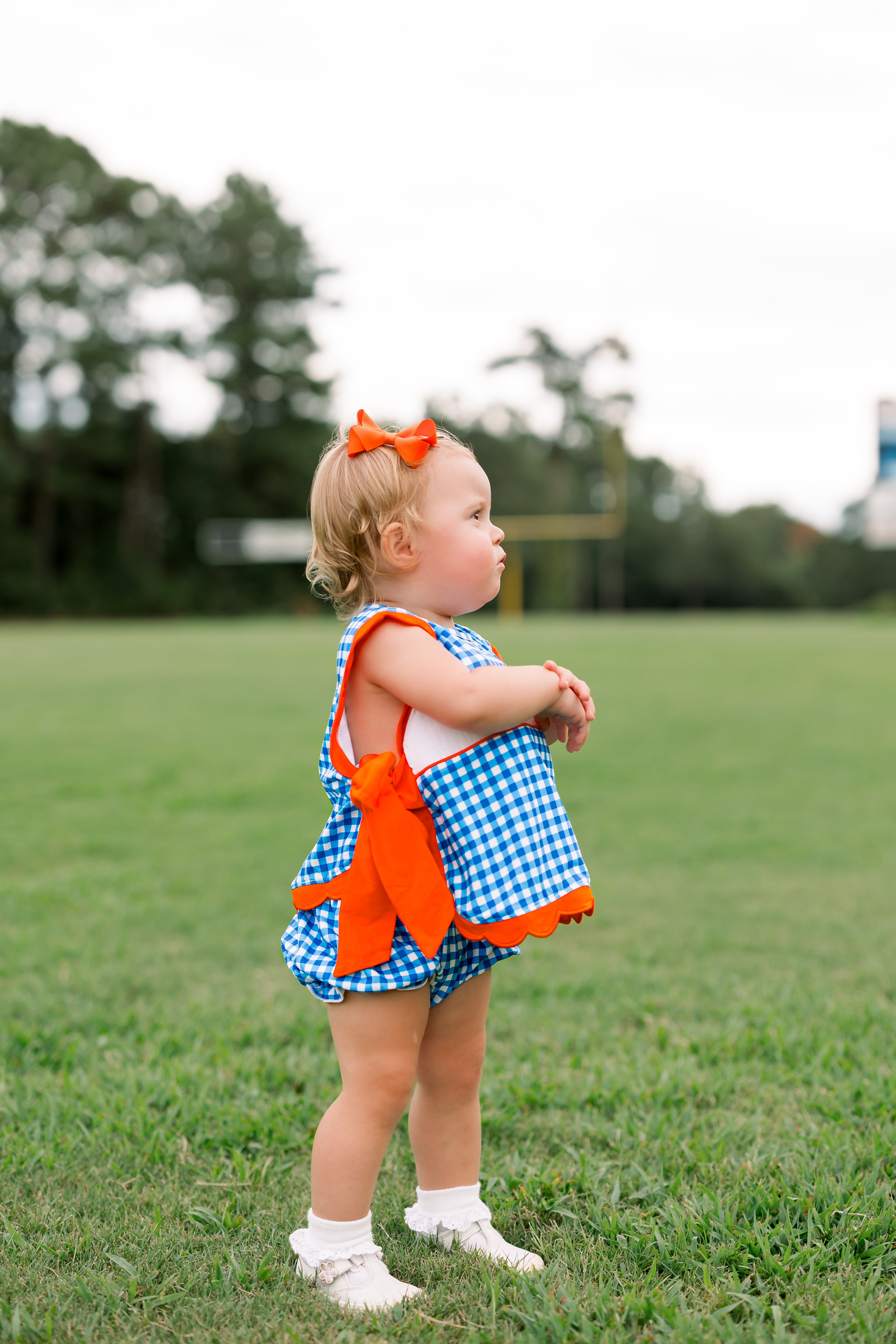 Girls Smocked Game Day Classics Bubble Bloomer Short Set