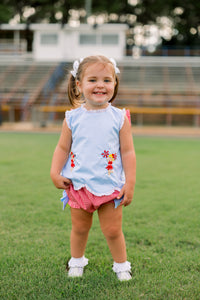 Girls French Knot Go, Fight, Win Bloomer Set