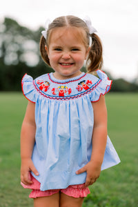 Girls Smocked Cheerleaders Bubble