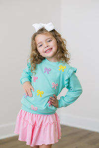 PRE ORDER Girls Darling Crocheted Bows Skort Set | ETA to LBS: DECEMBER