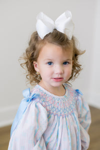 PRE ORDER Girls Smocked Dainty Floral Long Romper | ETA to LBS: DECEMBER
