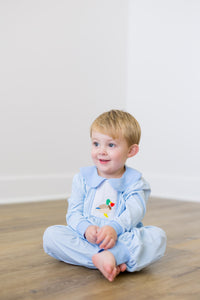 PRE ORDER Boys French Knot Valentine Mallard Long Romper | ETA to LBS: DECEMBER