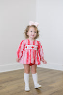 PRE ORDER Girls Smocked & Beaded Valentine Cutie Bloomer Set | ETA to LBS: DECEMBER