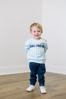 PRE ORDER Boys Custom French Knot Gingham Sweater Jogger Set | ETA to LBS: DECEMBER