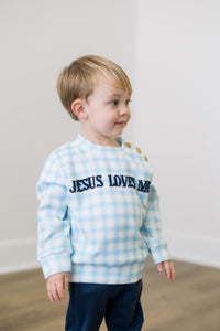PRE ORDER Boys Custom French Knot Gingham Sweater Jogger Set | ETA to LBS: DECEMBER