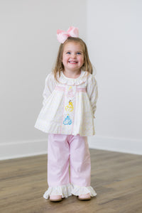 PRE ORDER Girls Embroidered & Beaded Royal Princesses Ruffle Pant Set | ETA to LBS: DECEMBER