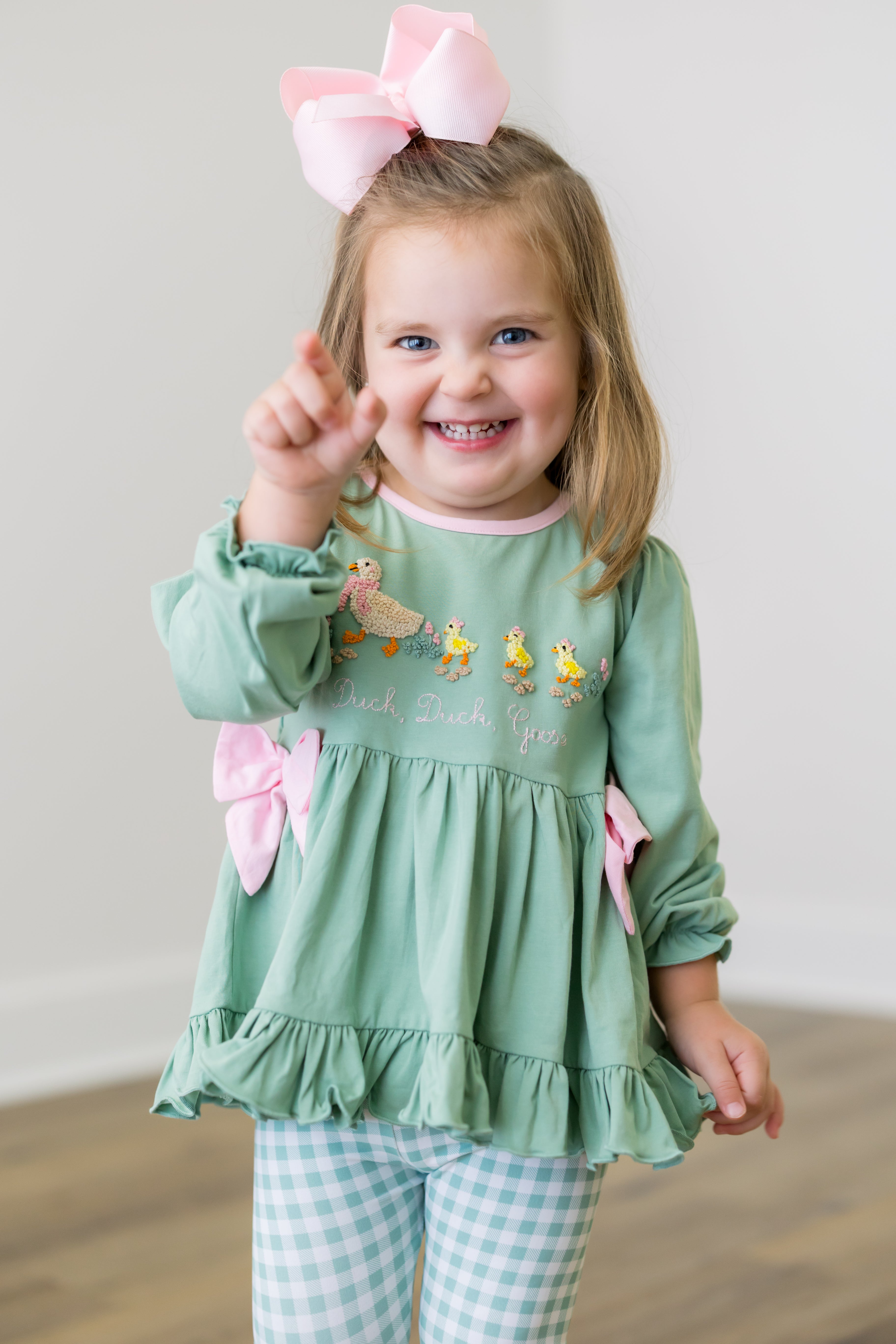 PRE ORDER Girls French Knot Duck, Duck, Goose Legging Set | ETA to LBS: DECEMBER