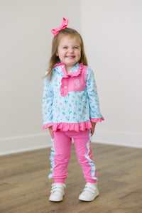 PRE ORDER Girls Blue Blooms Jogger Set | ETA to LBS: DECEMBER