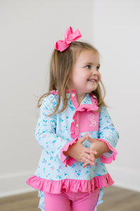 PRE ORDER Girls Blue Blooms Jogger Set | ETA to LBS: DECEMBER