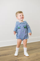 PRE ORDER Boys Smocked Gingham Tractors Bubble | ETA to LBS: DECEMBER