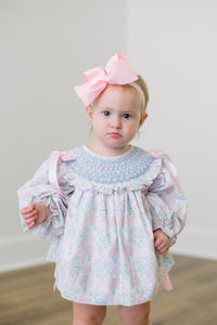 PRE ORDER Girls Smocked Little Bluebird Valentine Bloomer Set & Dress | ETA to LBS: DECEMBER