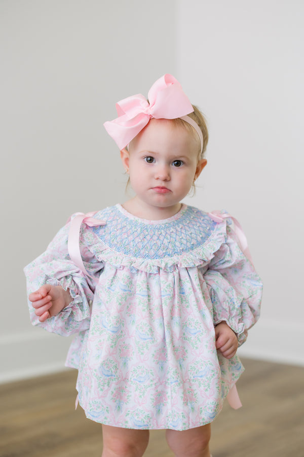 PRE ORDER Girls Smocked Little Bluebird Valentine Bubble | ETA to LBS: DECEMBER