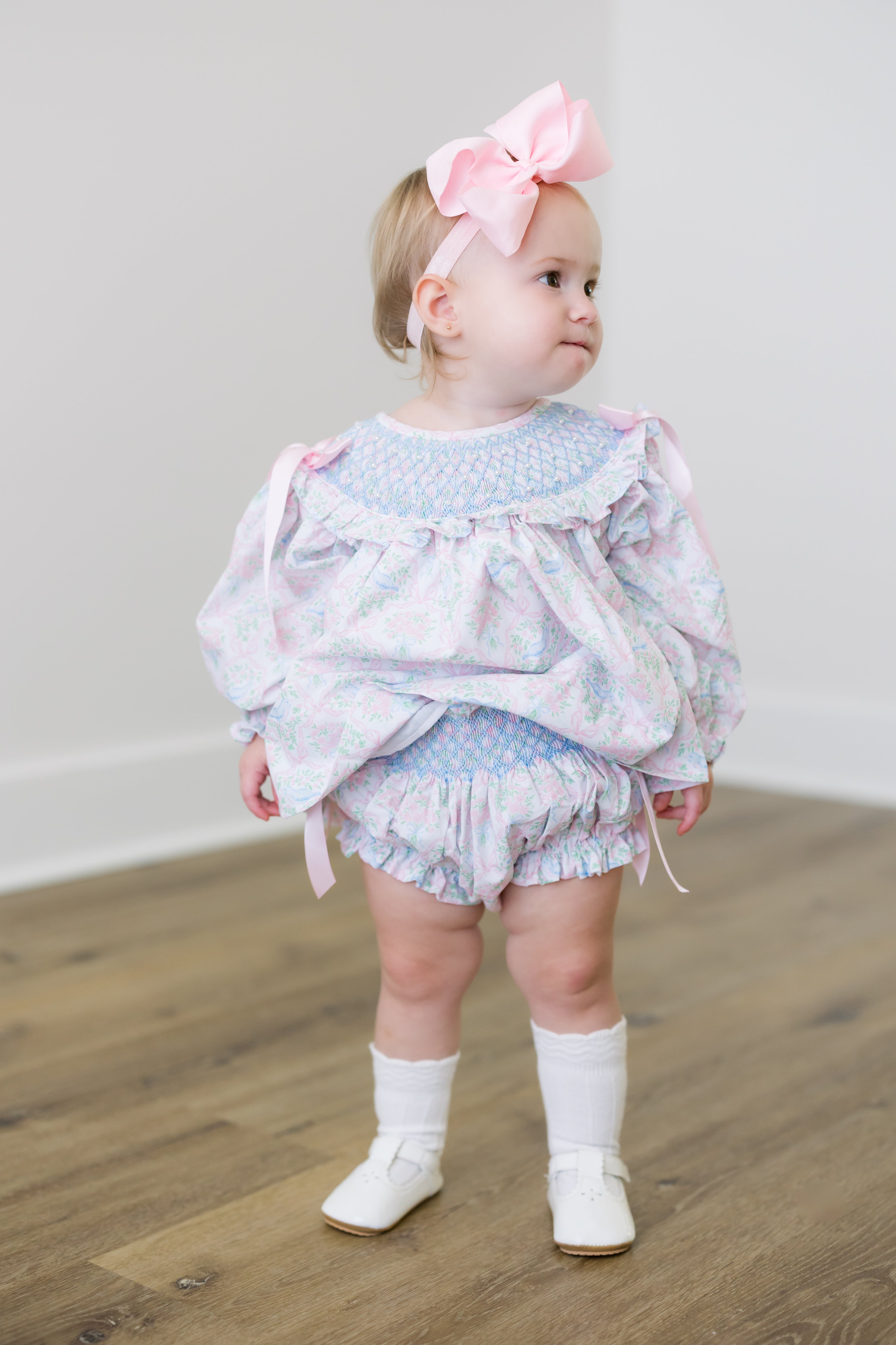 PRE ORDER Girls Smocked Little Bluebird Valentine Bloomer Set & Dress | ETA to LBS: DECEMBER