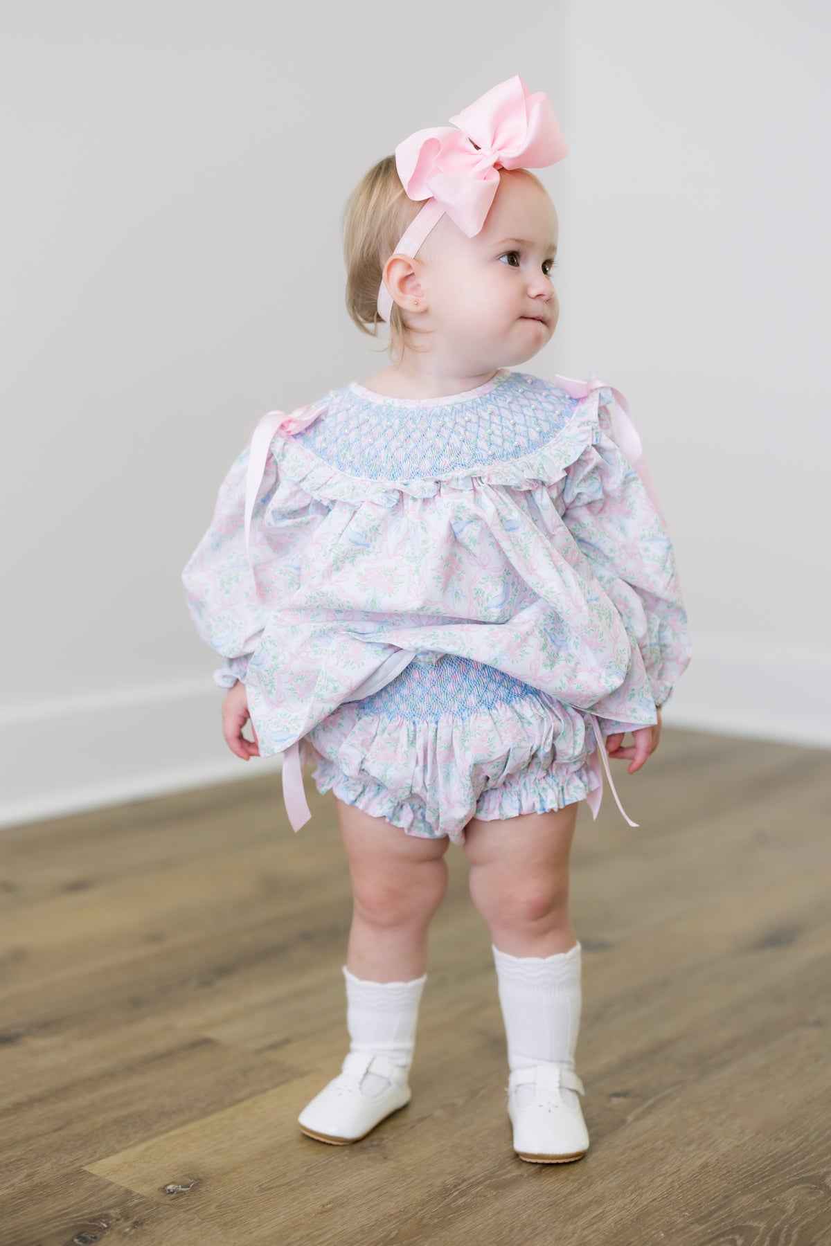 PRE ORDER Girls Smocked Little Bluebird Valentine Bloomer Set & Dress | ETA to LBS: DECEMBER