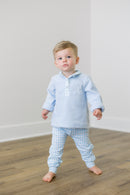 PRE ORDER Boys Blue Fleece Gingham Jogger Set | ETA to LBS: DECEMBER