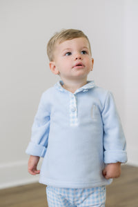 PRE ORDER Boys Blue Fleece Gingham Jogger Set | ETA to LBS: DECEMBER