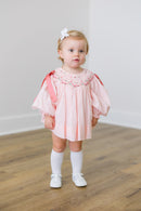 PRE ORDER Girls Smocked Swiss Dot Rose Garden Bloomer Set & Dress | ETA to LBS: DECEMBER