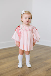 PRE ORDER Girls Smocked Swiss Dot Rose Garden Bloomer Set & Dress | ETA to LBS: DECEMBER