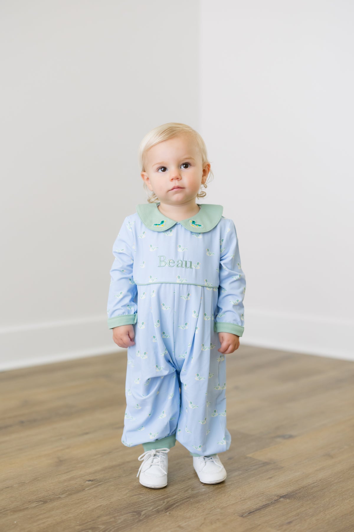 PRE ORDER Boys Mallards on a Pond Long Romper | ETA to LBS: DECEMBER