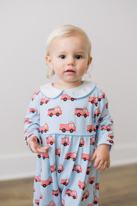 PRE ORDER Boys Here Comes the Firetruck Long Romper | ETA to LBS: DECEMBER