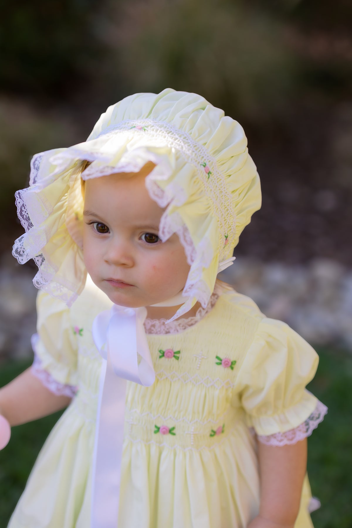 PRE ORDER Girls Smocked Sweet Grace Keepsake Bonnet | ETA to LBS : FEBRUARY